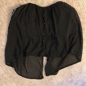 Black polka dot crop top